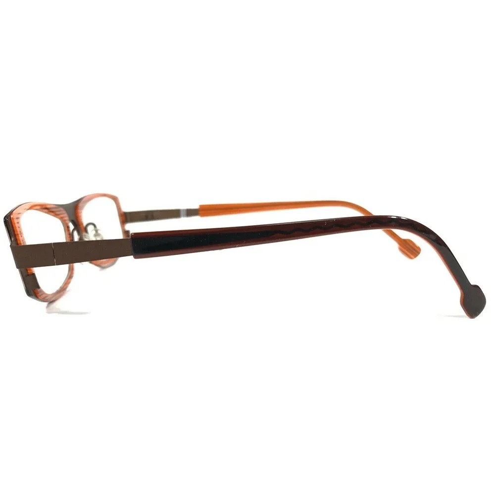 THEO Eyeglasses Frames christoph 18 Brown Striped Orange Rectangular 48-19-135